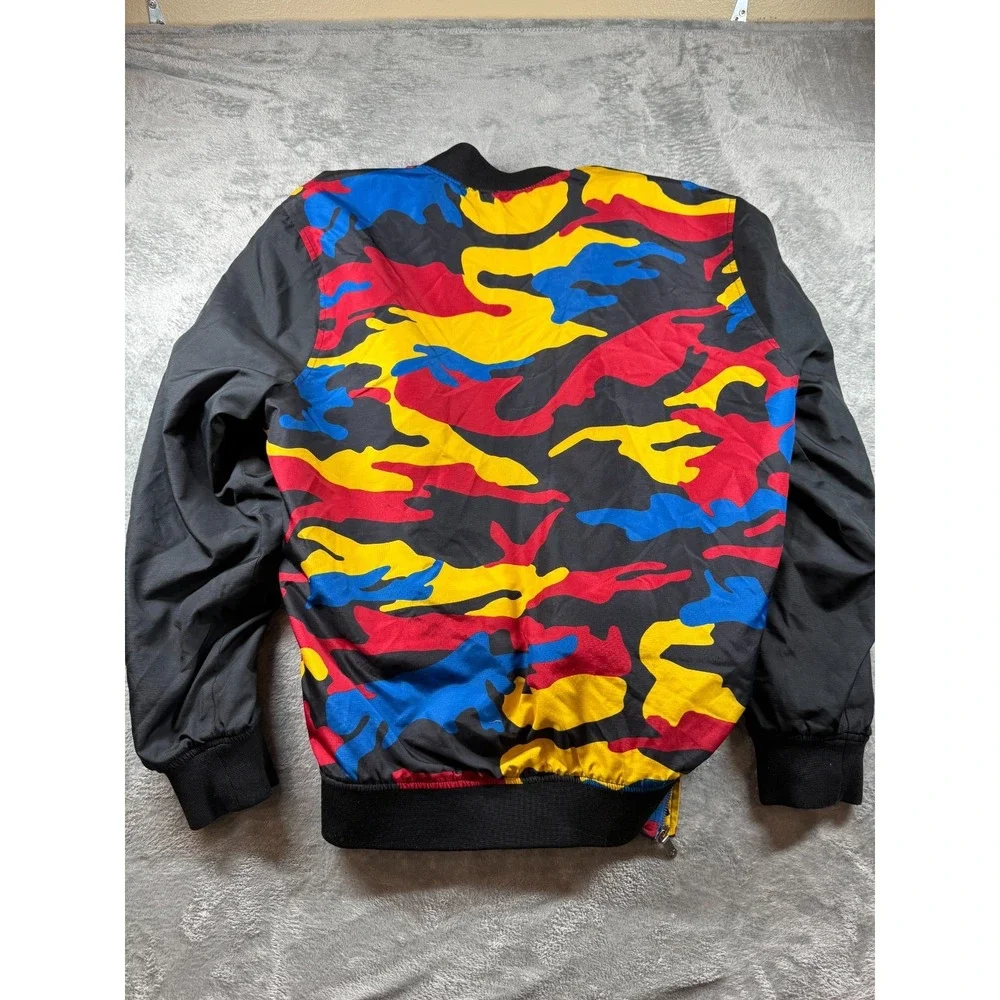 True Religion Bomber Jacket 3XL Multicolor Camo Red Yellow Blue Black